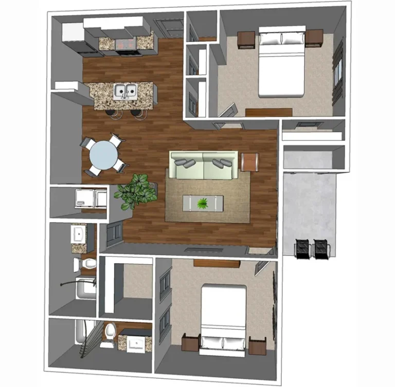 3D rendition of Brookshire apartment
