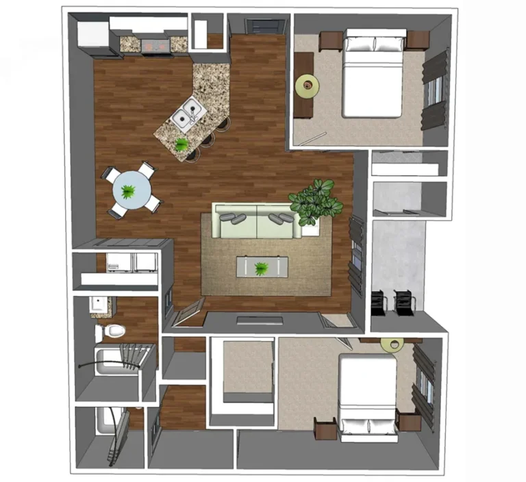 3D rendition of Chestnut apartment